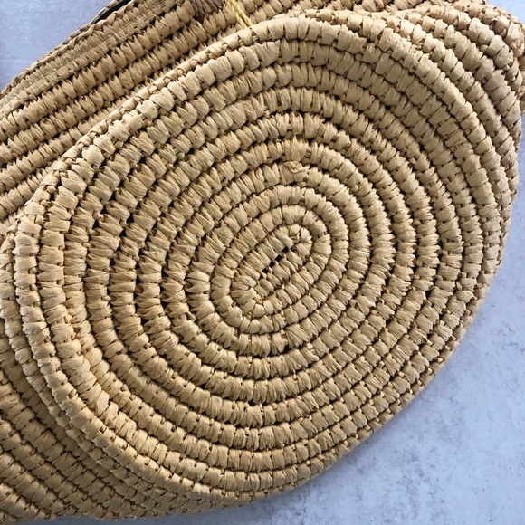 C.C Always On Vacay Graphic Embroided Natural Straw Beach Bag Tote NWT - Picture 7 of 7